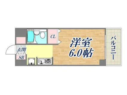 ポコアポコ甲子園口メゾン(1K/2階)の間取り写真