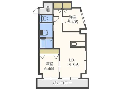 ブリーズ麻生(2LDK/8階)の間取り写真