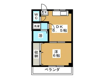 グレースタウン83(1DK/5階)の間取り写真