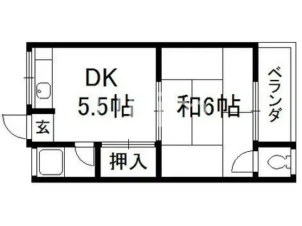 原田マンション(1DK/2階)の間取り写真