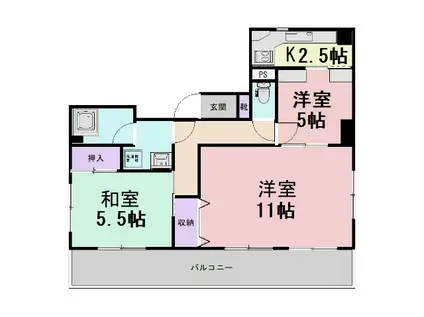 サンアイランド(3K/4階)の間取り写真