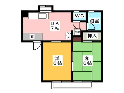 大泉Gハイム(2DK/2階)の間取り写真