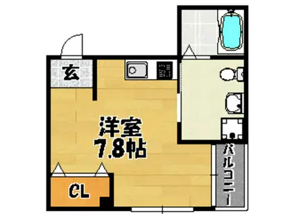 パイン上新庄(ワンルーム/4階)の間取り写真