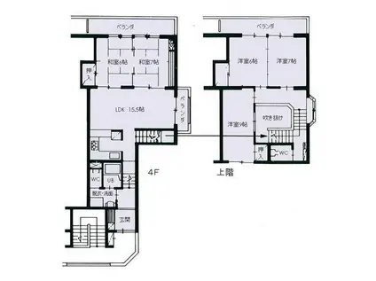 プレジデントステイツ上袋(5LDK/4階)の間取り写真