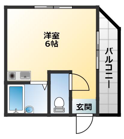 メゾン竹ノ内(ワンルーム/2階)の間取り写真