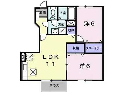 ファインブラザー(2LDK/1階)の間取り写真