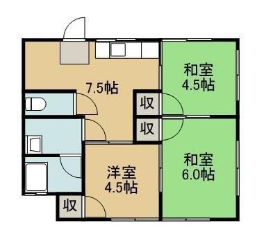 中島アパート(3DK/1階)の間取り写真