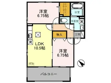 サンテラス(2LDK/1階)の間取り写真