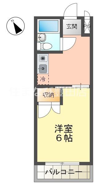 サンヨウマンション(1K/2階)の間取り写真