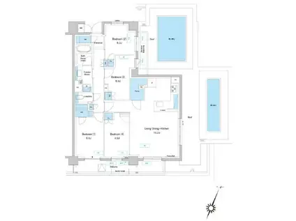 プレディアコート鷺沼(4LDK/6階)の間取り写真