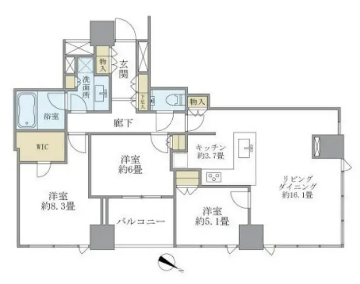 シティタワー有明 18階階 間取り