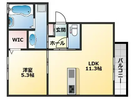 サフィールK(1LDK/3階)の間取り写真
