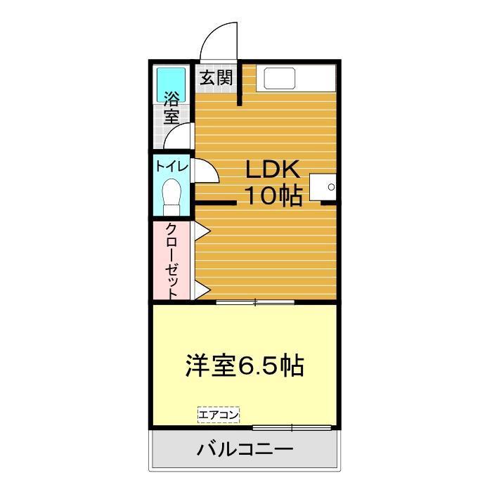 ハイム宝(1LDK/2階)の間取り写真