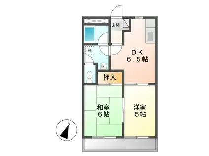 エスポワール小野(2DK/4階)の間取り写真