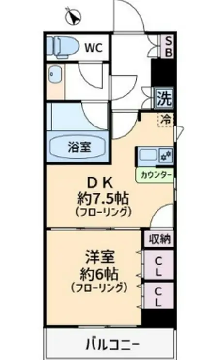 デュオ・スカーラ赤坂 4階階 間取り