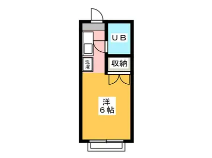 タイガーハイツB棟(ワンルーム/2階)の間取り写真