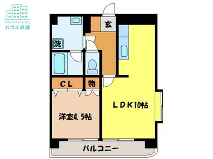 ステーションプラザ(1LDK/2階)の間取り写真