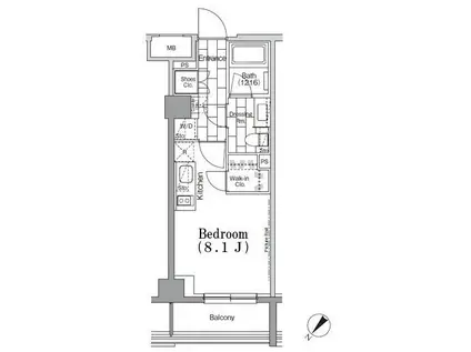 ONE ROOF FLAT TSUKISHIMA(ワンルーム/2階)の間取り写真