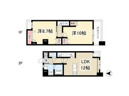 CASA PINO(2LDK/8階)の間取り写真