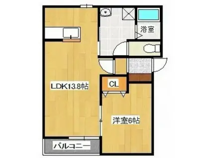 セゾンクレールIII(1LDK/4階)の間取り写真