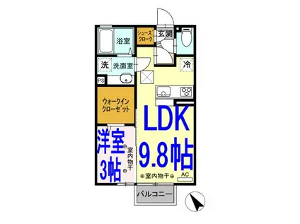COMFORTHA(1LDK/1階)の間取り写真