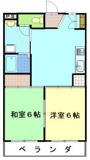 岸本マンション(2DK/4階)の間取り写真
