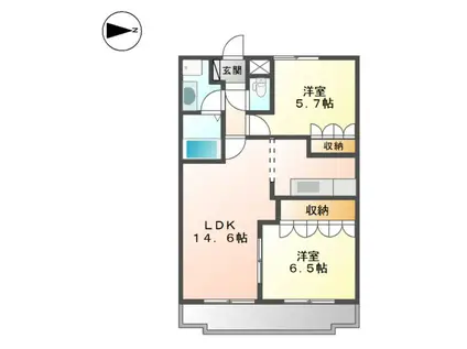 メゾン レフォルテ(2LDK/1階)の間取り写真