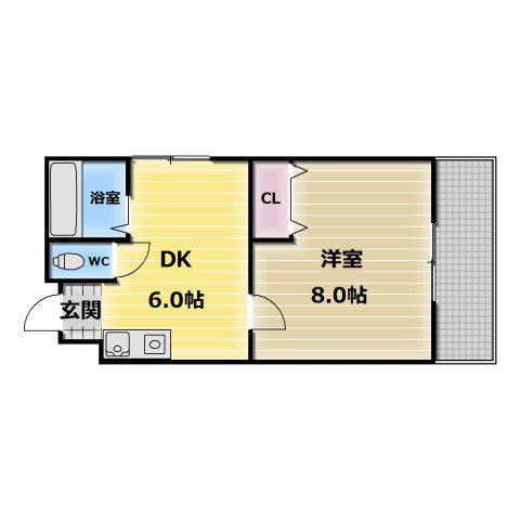 カーサAY(1DK/3階)の間取り写真