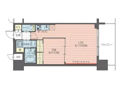 プレジオ永和ASIAN(1LDK/2階)の間取り写真