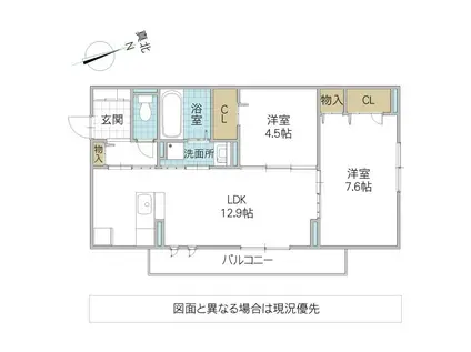 ECLAT(2LDK/2階)の間取り写真