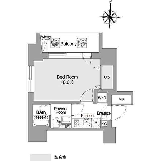 コンフォリア・リヴ森下MUTIO(1K/9階)の間取り写真