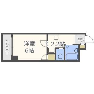 コンフォール高槻(1K/3階)の間取り写真