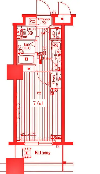 グランド・ガーラ横濱万世町 7階階 間取り