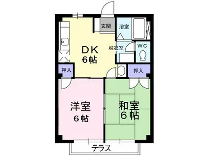 プラムヒルサワダ(2DK/2階)の間取り写真