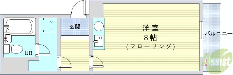 ファーム池田(ワンルーム/3階)の間取り写真