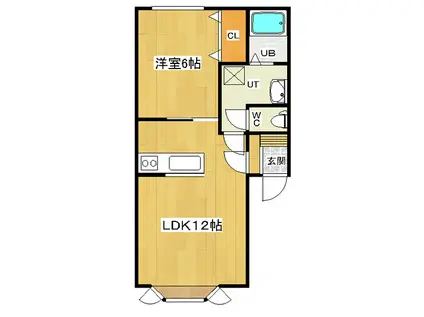 花林ハイツIII(1LDK/2階)の間取り写真