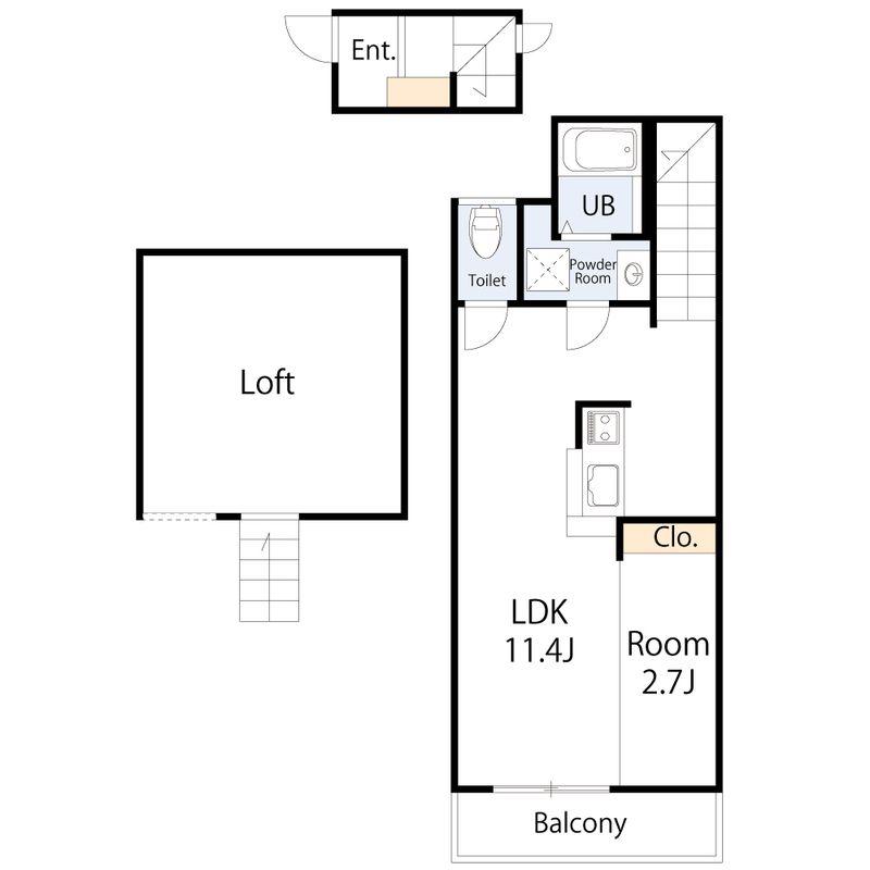 TJ RESIDENCE TOKOROZAWA(1LDK/2階)の間取り写真