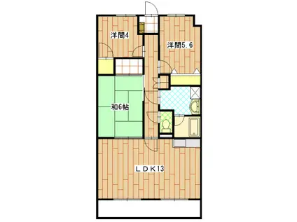 オアシスKOSAI(3LDK/2階)の間取り写真