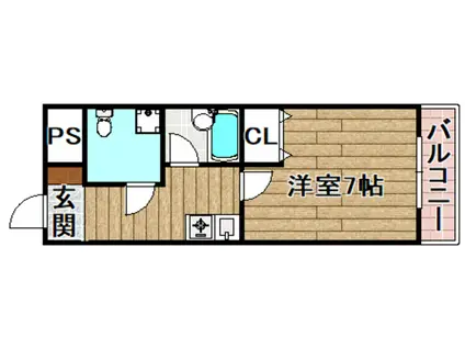 F・Hグリーンロイヤル高槻(1K/4階)の間取り写真