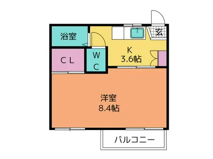 フレグランス山田(2K/1階)の間取り写真