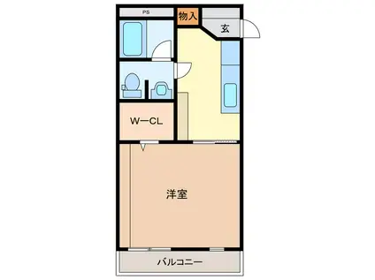 ティーツリー(1K/1階)の間取り写真