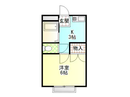 ヒルサイド箱根湯本(1K/2階)の間取り写真
