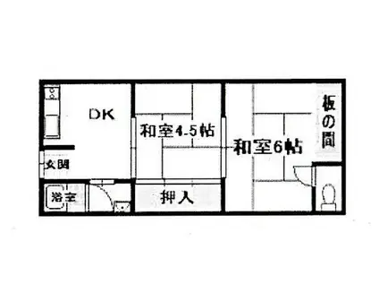 ひとみマンション(2DK/1階)の間取り写真