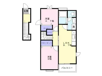 グランメール(2LDK/2階)の間取り写真