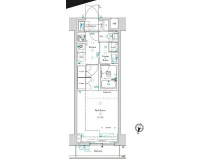 AXAS RESIDENCE外苑 アクサスレジデンス外苑 AXASレジ(1K/4階)の間取り写真