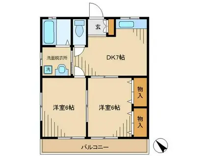 第三藤ハイム(2DK/1階)の間取り写真