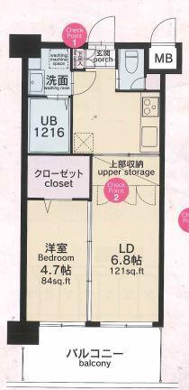 CLUB ORIENT BLD. NO.82 EMPRESS(1LDK/5階)の間取り写真