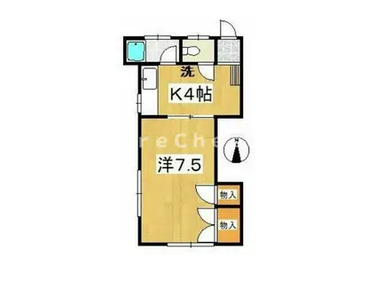 アーバンプレイス徳丸(1K/1階)の間取り写真