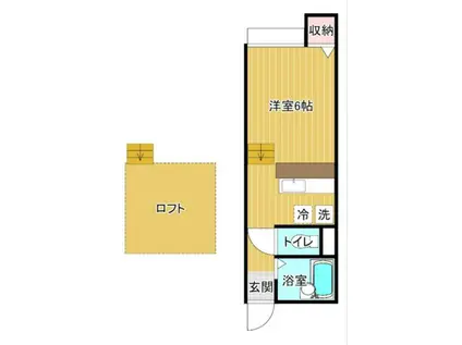 プリムローズ(ワンルーム/2階)の間取り写真