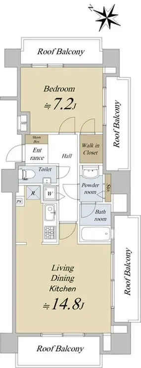 クレアール赤坂 8階階 間取り